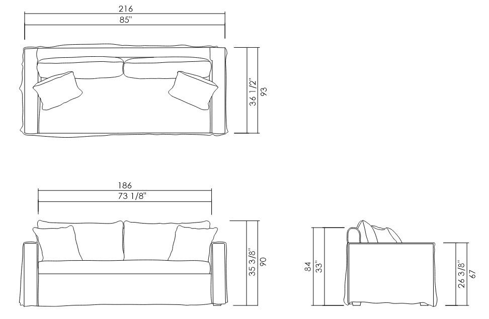 PARKA SOFA 85''