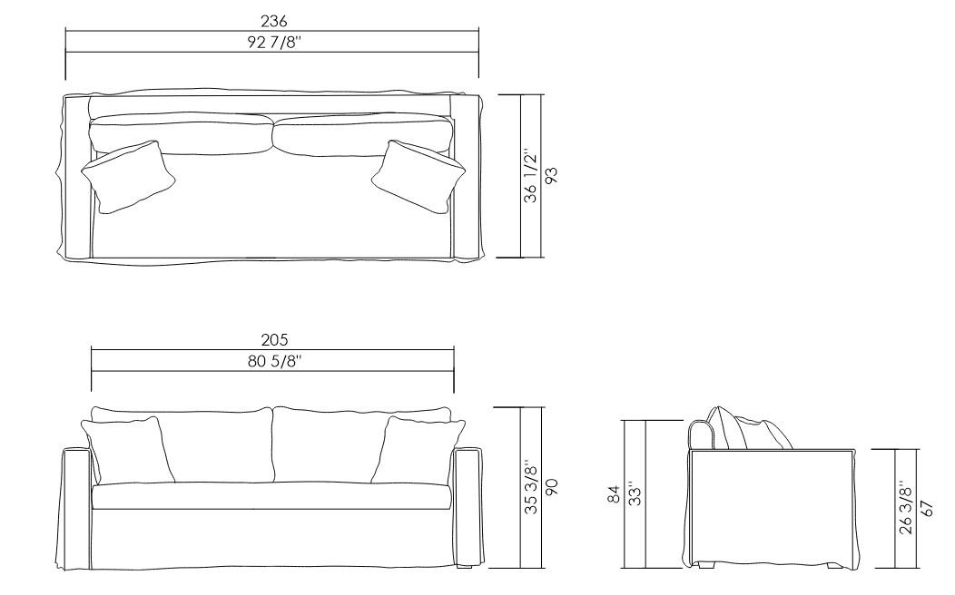 PARKA SOFA 92 7/8''