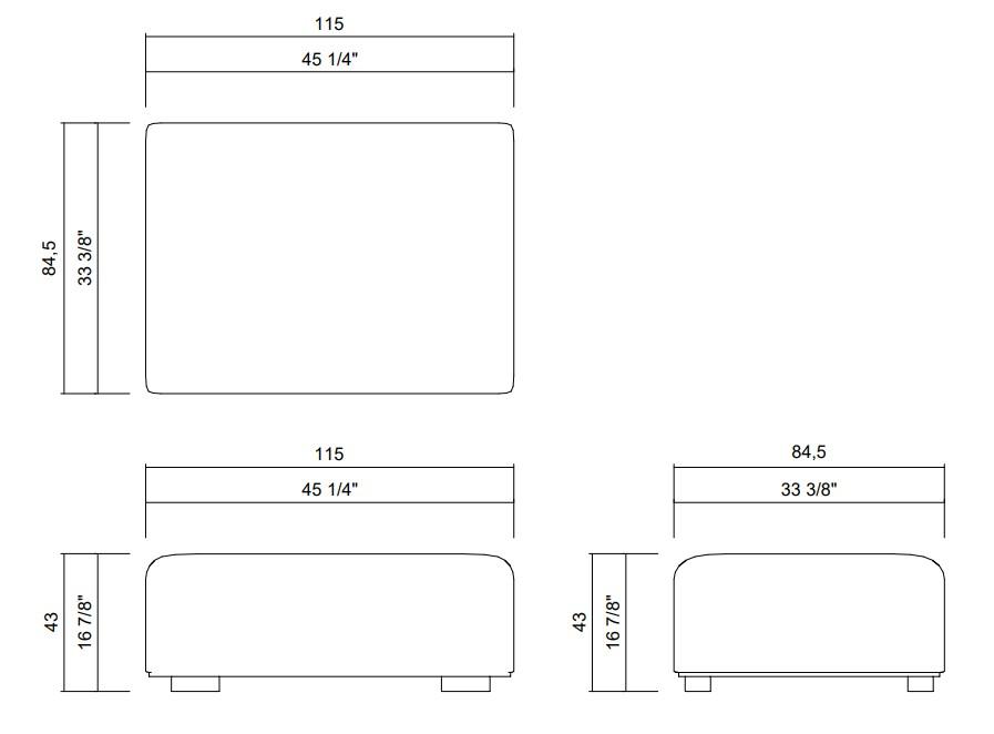 SINTRA OTTOMAN 45 1/4"