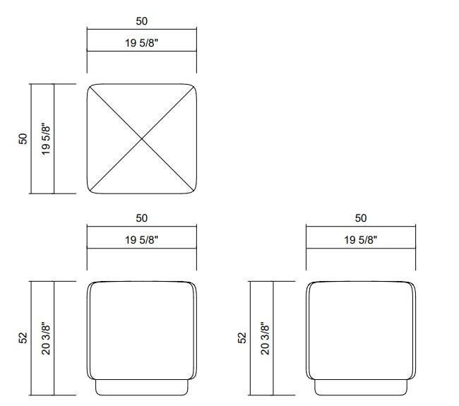 NORMAI OTTOMAN 19 5/8" X 19 5/8"