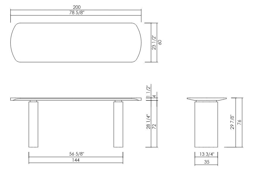 DOLMEN CONSOLE 78 5/8"