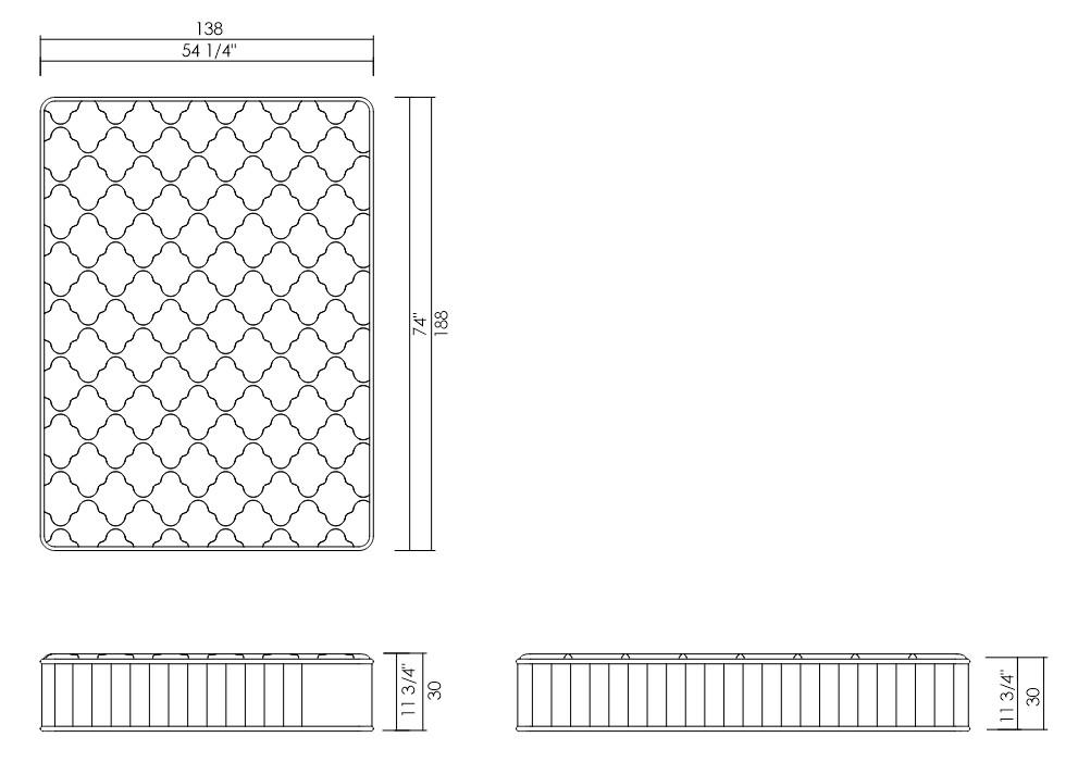 MATTRESS 54 1/4" X 74"