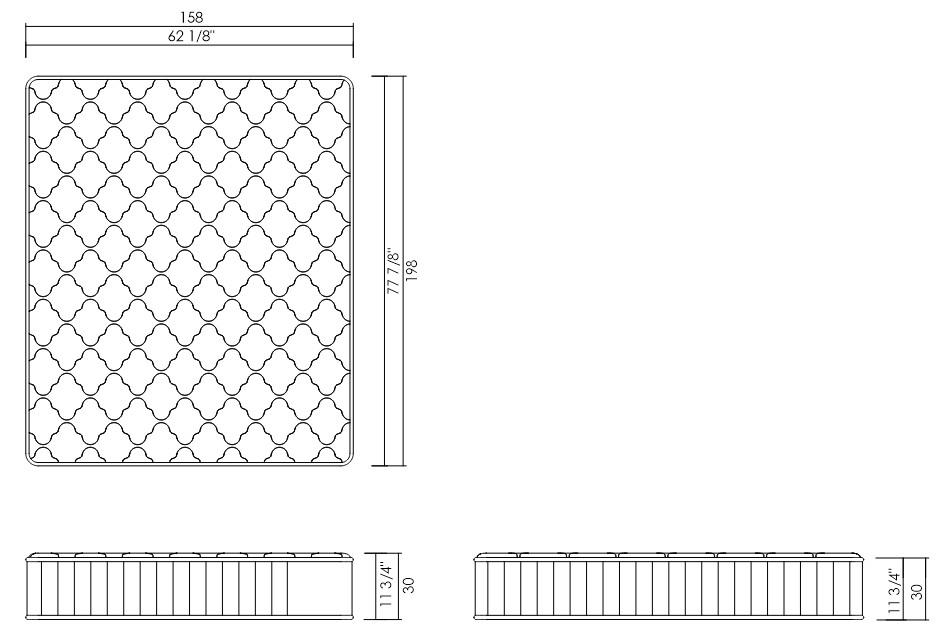 MATTRESS 62 1/8" X 77 7/8"