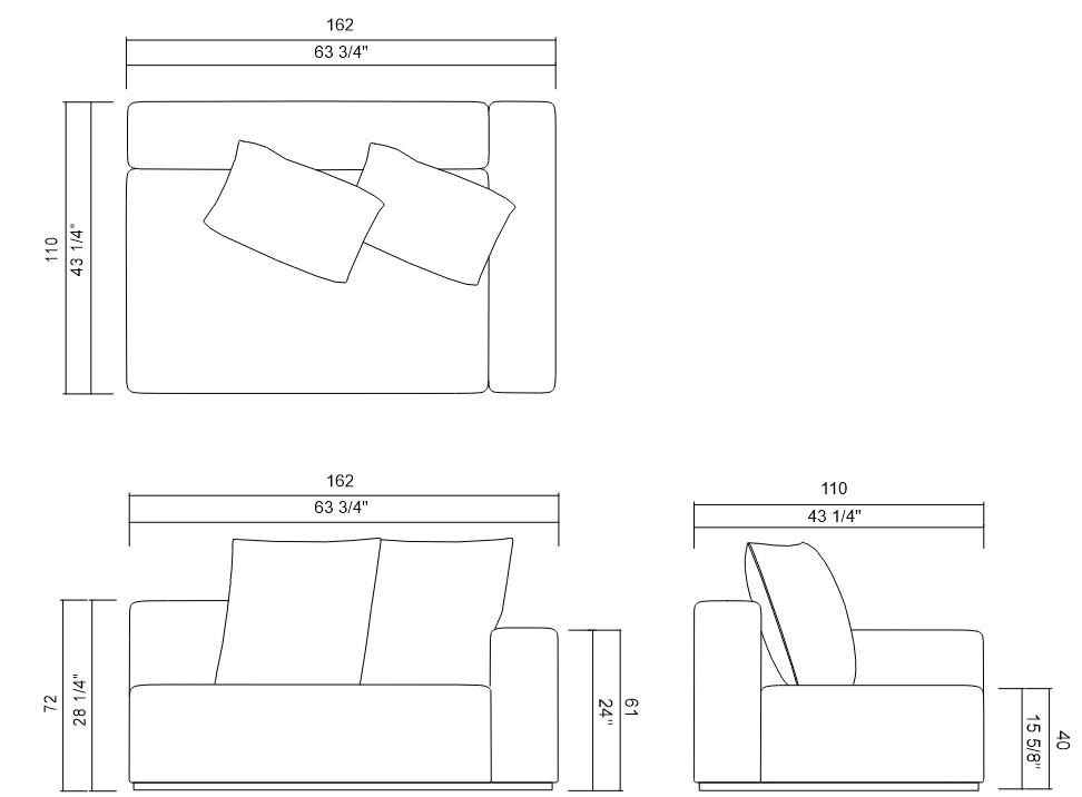 MODULO DER IZQ 162 CM CHANGE UP