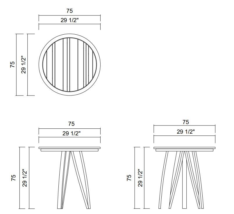 NORONHA DINING TABLE D29 1/2"