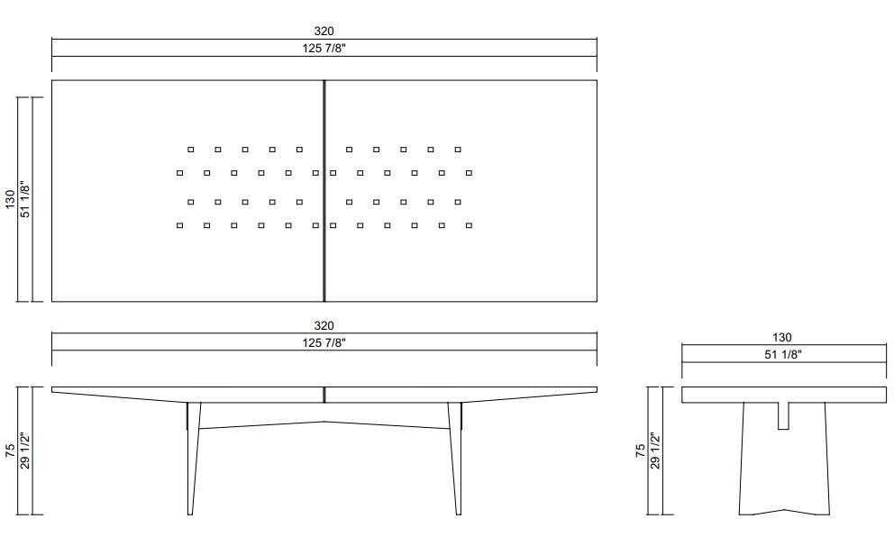 CANAVIAL DINNING TABLE 125 7/8"