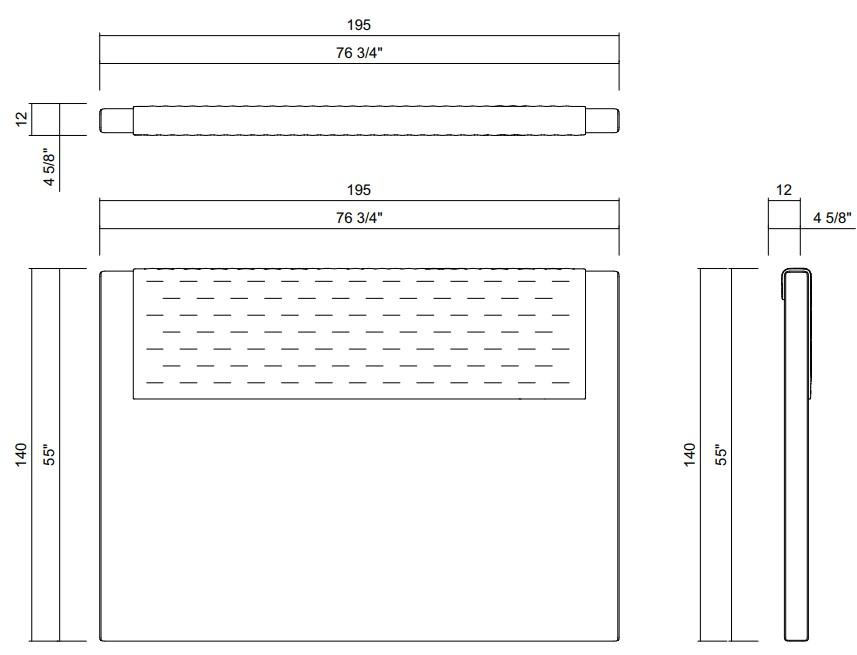 CABECERA LINEAL DUETO - COLCHÓN 178X198 CM