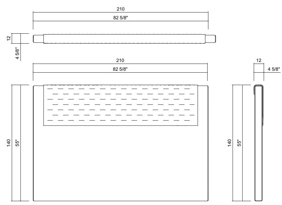 CABECERA LINEAL DUETO - COLCHÓN 193X203 CM