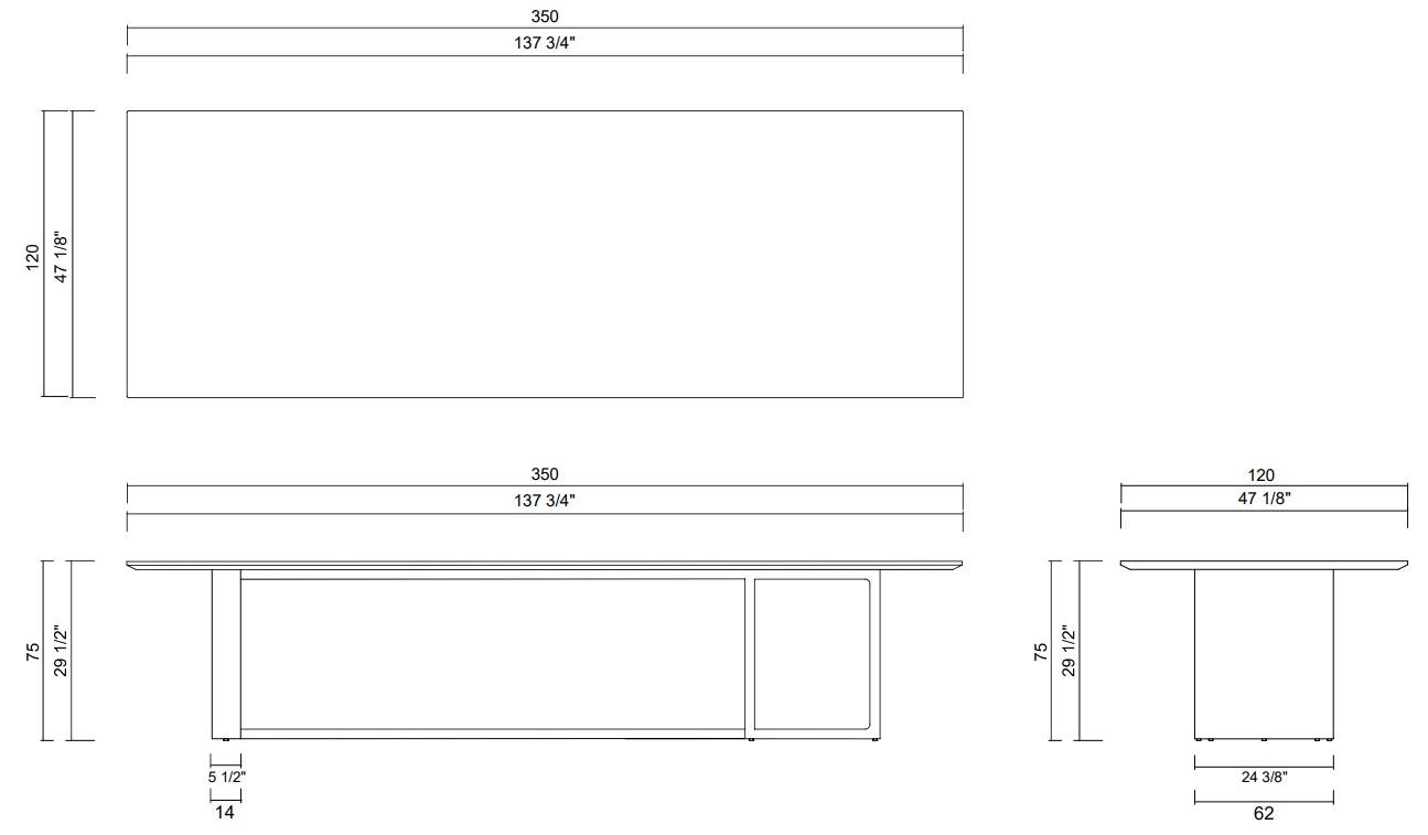 MESA COMEDOR 350 CM LINEA