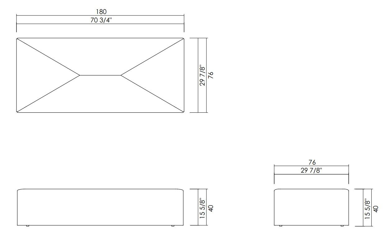 ASIENTO RECTANGULAR 180 CM ATOL